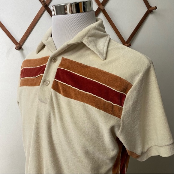 Vintage 1970s Terry Cloth Polo Shirt - Picture 8 of 12